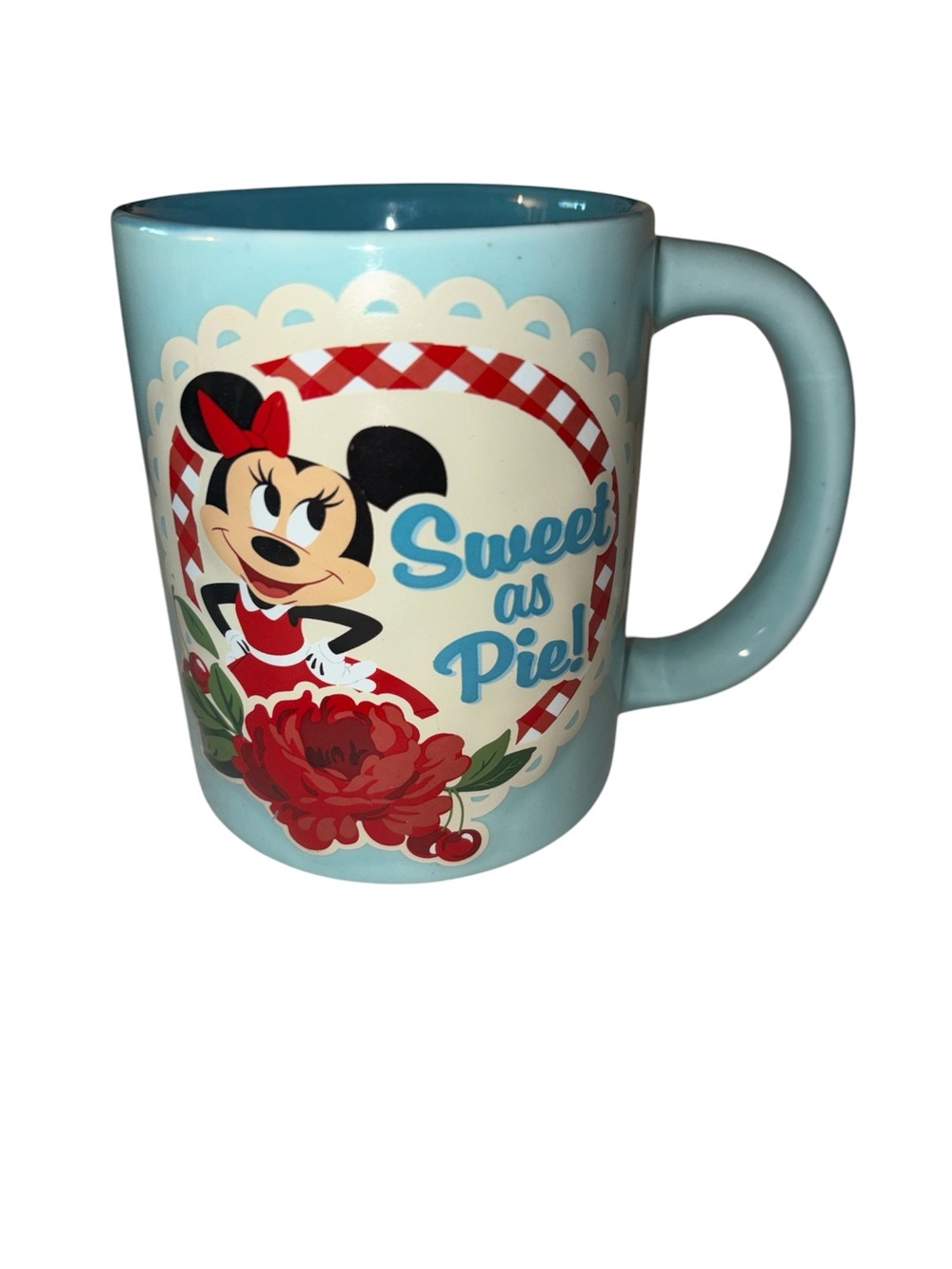 Disney Parks Minnie Mouse “Sweet as Pie" Coffee Tea Retro Ceramic Mug 18oz EUC
